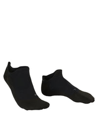 FALKE GO5 invisible golf socks heel close-up, reinforced grip prevents slipping during play.
