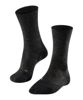 FALKE TK2 Explore gray mid-calf sock front view showing cushioned comfort