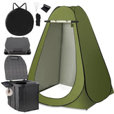 FAMILON portable toilet kit pop-up privacy tent offers quick camping privacy.