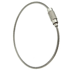 FamilyMall 5pcs stainless steel wire keyring keeps keys organized.