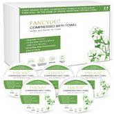 Fancyou compressed towel tablet expands into a large cotton towel with water