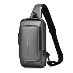 FANDARE anti-theft sling bag front view with organized pockets for quick access.
