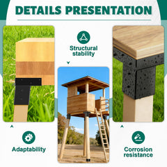 Fanmoss 4x4 post brackets feature pre-drilled holes for fast on-site assembly.