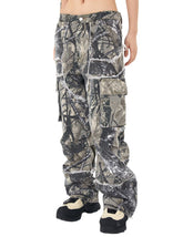 FantasyGears men's camo cargo pants front view with multiple pockets for outdoor use