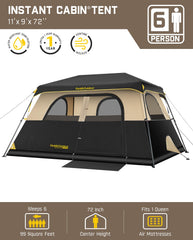 FanttikOutdoor Zeta C6 Pro Max interior showcases spacious 6-person capacity with queen air mattress.