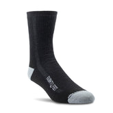 Farm to Feet Denver MW 3/4 Crew sock pack shot in black showing durable cushioning for long hikes.