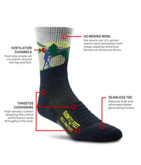 Farm to Feet Merino wool sock—close-up highlights soft, breathable knit.