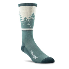 Farm to Feet Spokane light cushion crew socks, front view, breathable Merino comfort