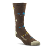 Farm to Feet Yellowstone crew sock in Turkish Coffee offers all-season warmth and comfort for daily wear.