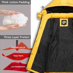 FARVALUE coat front zip with placket seals warmth.