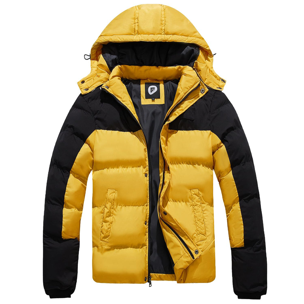 FARVALUE men's winter coat with waterproof hood protects you from light rain.