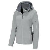 Farvalue women's softshell jacket front view showing waterproof protection for hiking.