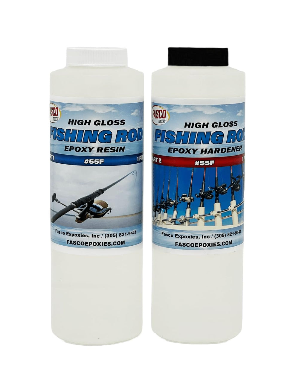 Fasco Epoxies 55F resin for rod coating provides a clear, durable finish.