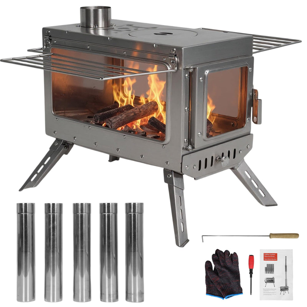 FASDRESS large tent stove exterior in stainless steel for durable outdoor use.