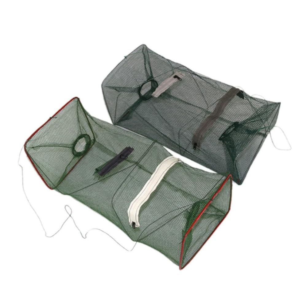 FASPLORE 2-pack collapsible fishing bait trap nets in green mesh