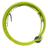 Fast Back Rope Mfg Co. Cure head rope in chartreuse improves visibility during roping