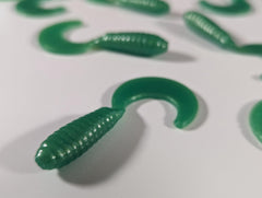 FastFish Megatail 3in Emerald Pearl curl-tail lure in action for walleye.