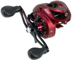 Favorite Soleus Casting Reel in red with left retrieve for smooth, reliable fishing performance.