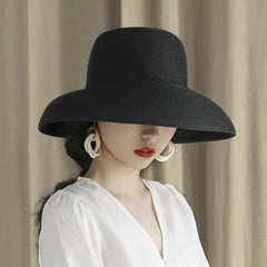 FAYTEK Hepburn straw hat folded for travel and lightness