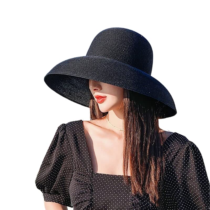 FAYTEK Women's Hepburn hat front view with wide brim for sun shade