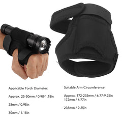 Fdit arm holder with secure wrist strap keeps light steady underwater.