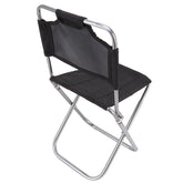 Fdit mini folding chair in black with Oxford seat for quick outdoor seating.