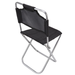 Fdit mini folding chair in black with Oxford seat for quick outdoor seating.