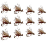 Feeder Creek Premium Brown Elk Hair Caddis Flies 12pc - full product view