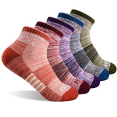 FEIDEER women's hiking socks crew purple cushioning for all-day comfort on trails