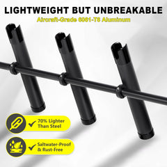FEIMIRE rod holder adjustable angles for easy access and rod protection.