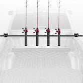 FEIMIRE Inshore Rod Holder in truck bed keeping rods organized during road trips.