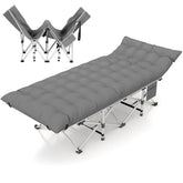 Fenbeli folding camping cot open with spacious bed for comfortable outdoor sleep.