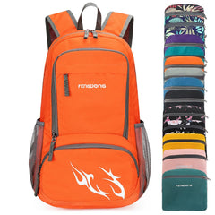FENGDONG 35L backpack folded-compact-orange for easy travel storage