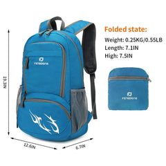 FENGDONG 35L backpack front pocket with wet pocket for separating sweaty items after exercising.