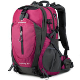 FENGDONG 40L backpack front view highlights waterproof exterior for outdoor adventures.