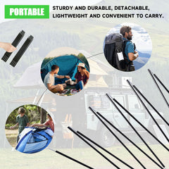 FENGKONG black fiberglass poles resist rust and weather for outdoor use.