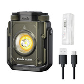 Fenix CL27R lantern front view illuminates wide outdoor areas for camping or work.