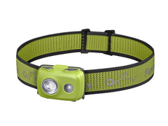 Fenix HL16 headlamp front view with compact design for hands-free tasks and 450-lumen brightness