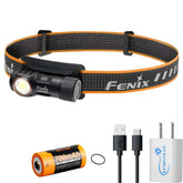 Fenix HM50R V2.0 front view, compact headlamp ideal for hiking and running.