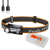 Fenix HM50R v2 headlamp front view for hands-free outdoor lighting.
