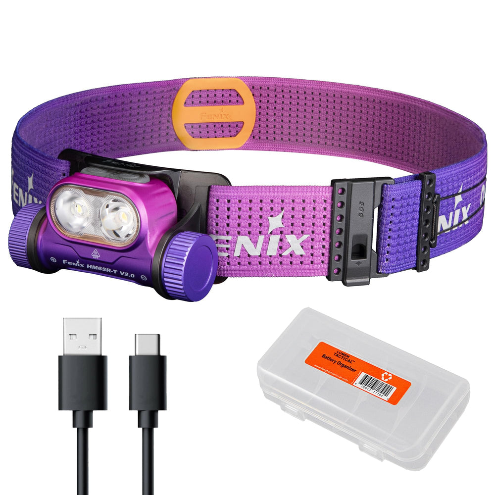 Fenix HM65R-T V2.0 Nebula front view with bright 1600 lumens for night trail visibility