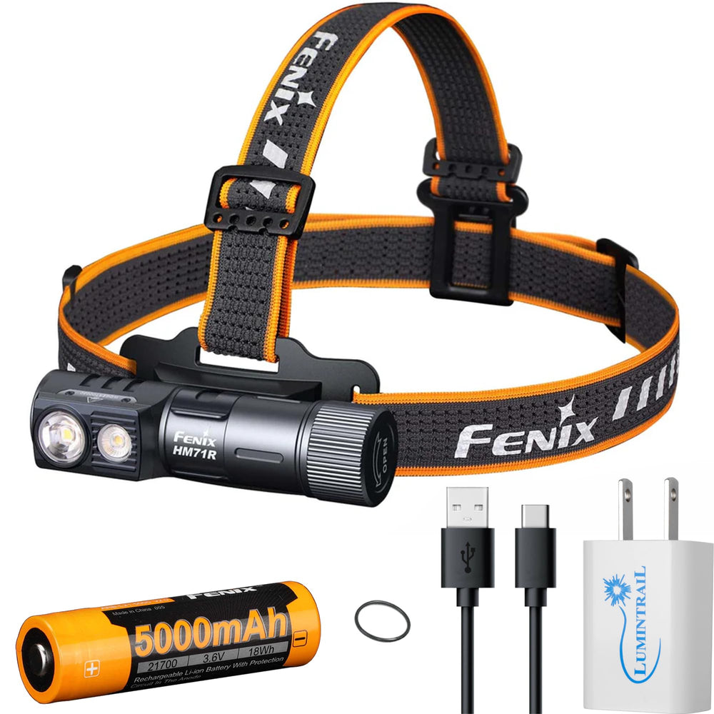 Fenix HM71R spotlight beam at 2700 lumens for distant targets