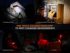 Fenix HM75R red light mode preserves night vision during sensitive operations.