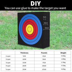 FENJANER archery foam target side view illustrating lightweight portability