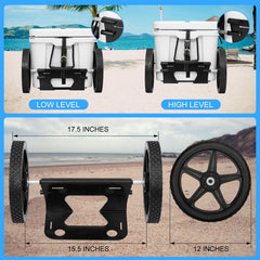 FERUERW cooler wheel kit adjustable width demonstrates flexibility for multiple cooler sizes.