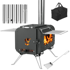 Festisoul portable wood stove with folding design and transport-friendly setup.