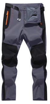 FFEATIANDY men's softshell snow pants front view showing warmth and water-repellent protection