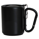 FGDTREE carabiner cup with lid and handle for easy clipping on outdoor gear.