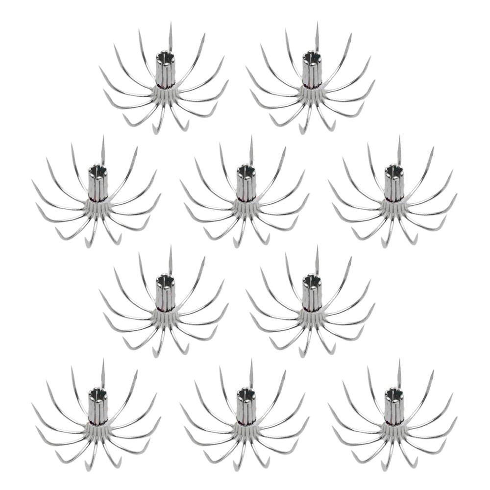 FGDTREE squid hook barbed 10-pack for saltwater fishing, designed to boost catching efficiency.