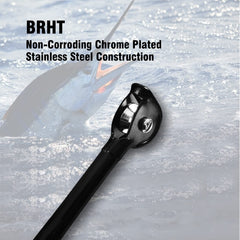 Fiblink all-aluminum reel seat provides a secure grip during offshore battles